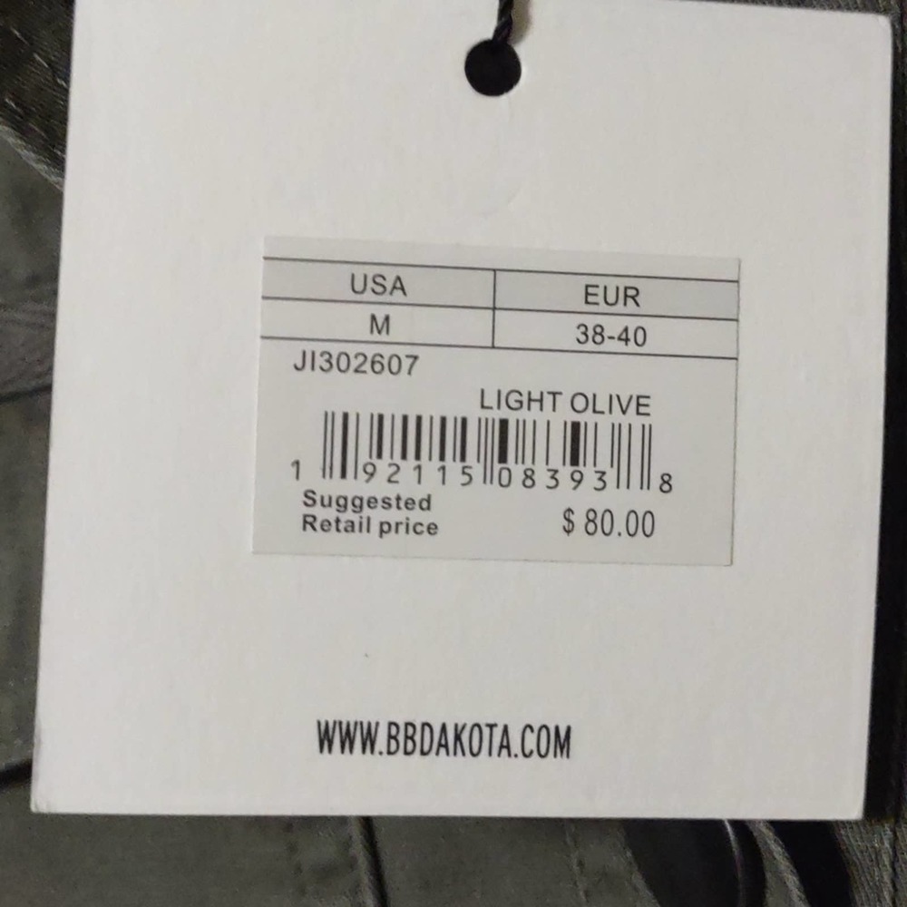 Jack by BB Dakota Ready For It Cotton Canvas Jacket Green Medium - Picture 8 of 10